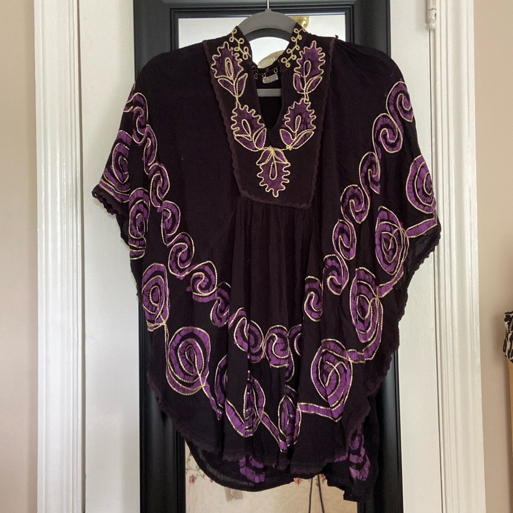Embroidered cover up top
